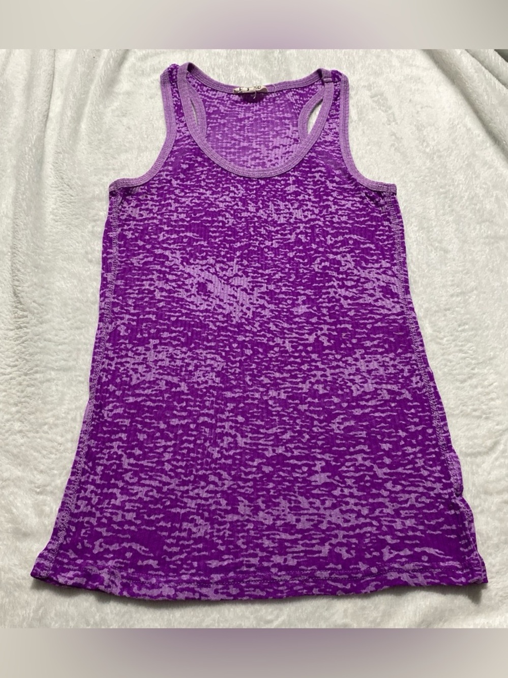 Energie Purple Heathered Racerback Tank Top